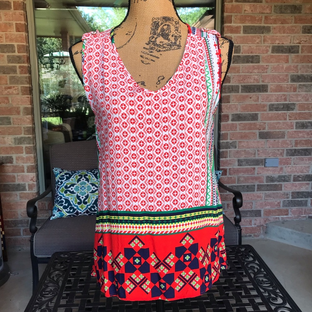 Newbury Kustom Colorful Medallion Mixed Print Tank Medium